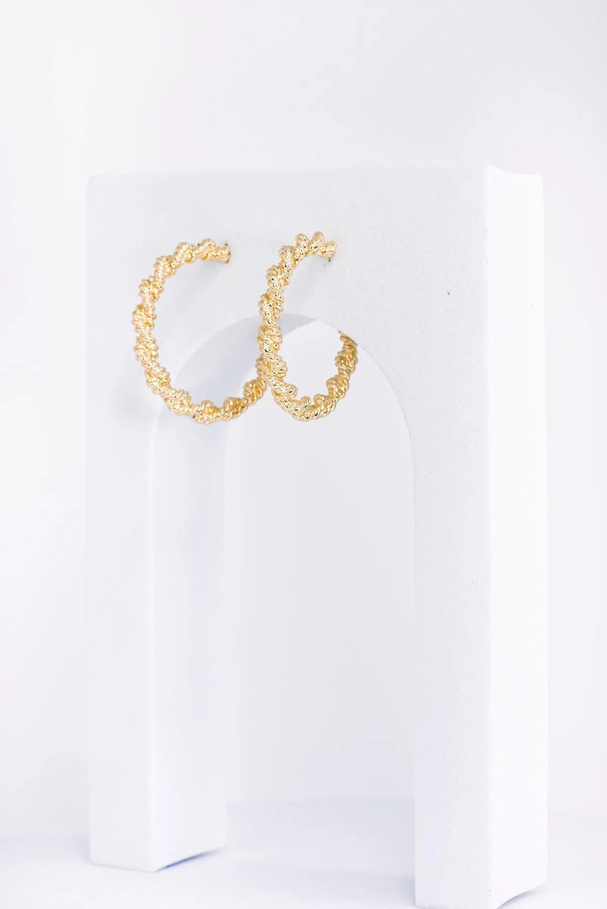 Mini Metallic Rope Hoop Twist Earrings