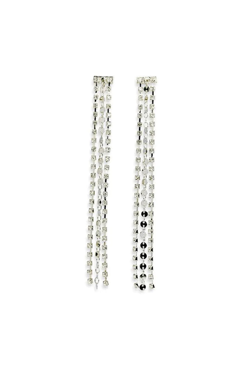 Dainty 3 Layer Tassel Rhinestone Crystal Fringe Earring