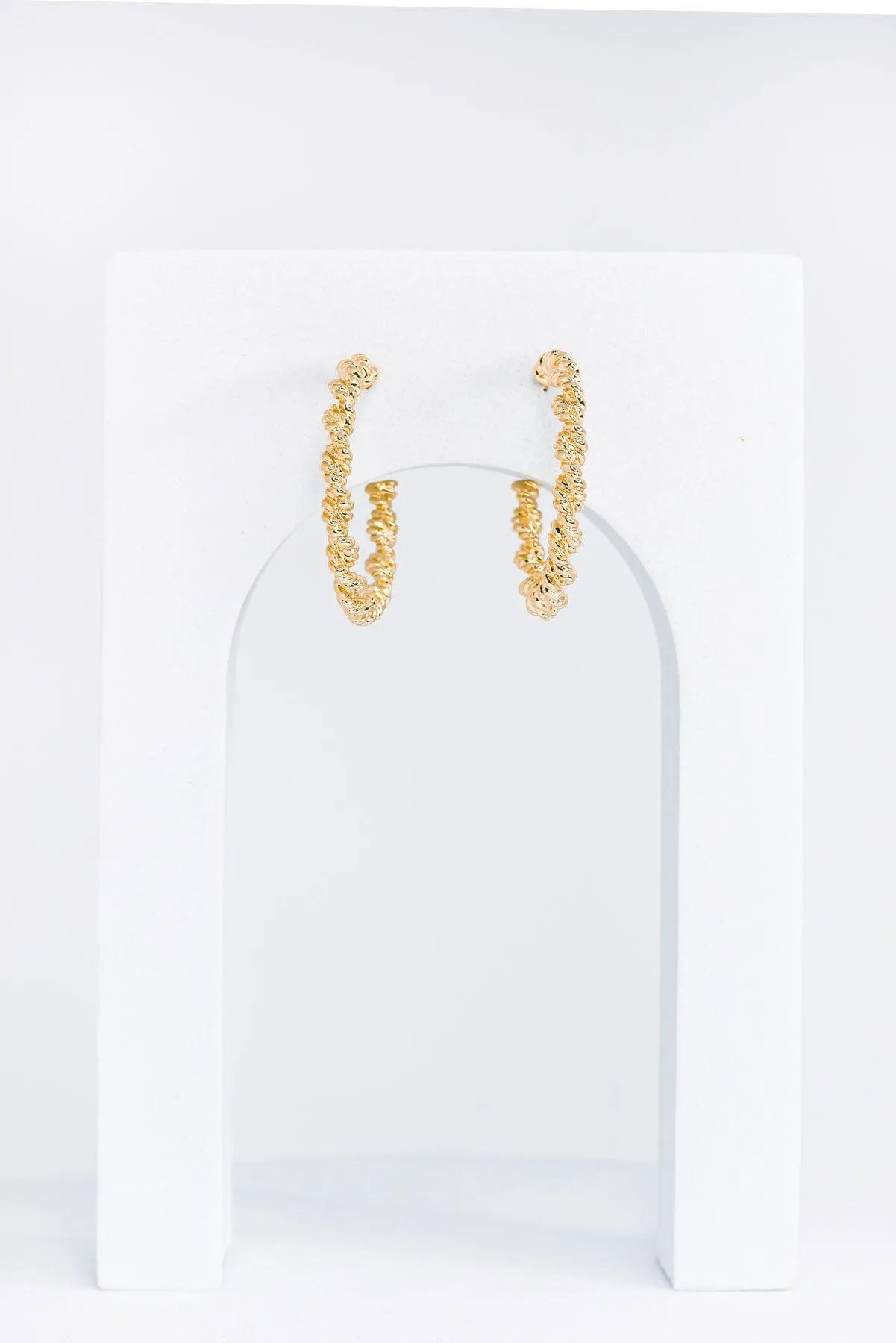 Mini Metallic Rope Hoop Twist Earrings