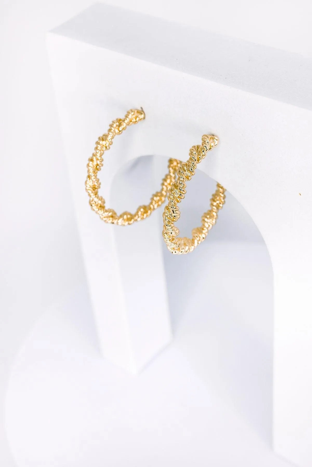 Mini Metallic Rope Hoop Twist Earrings