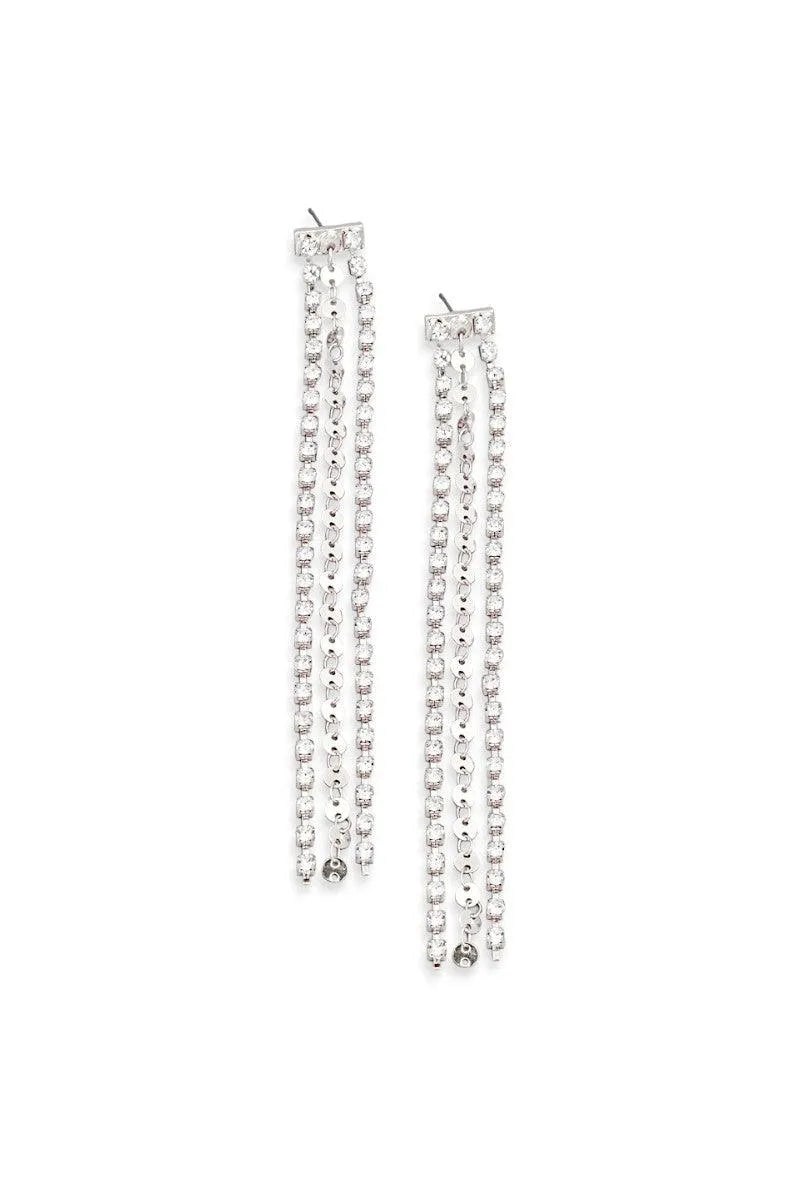 Dainty 3 Layer Tassel Rhinestone Crystal Fringe Earring