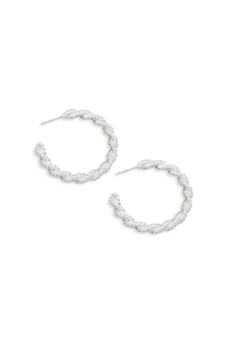 Mini Metallic Rope Hoop Twist Earrings