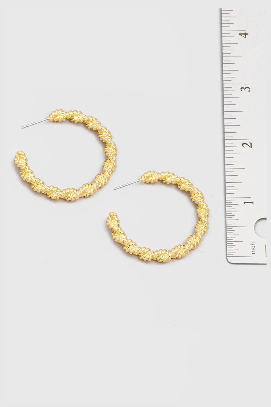 Mini Metallic Rope Hoop Twist Earrings